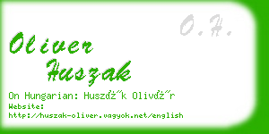 oliver huszak business card
